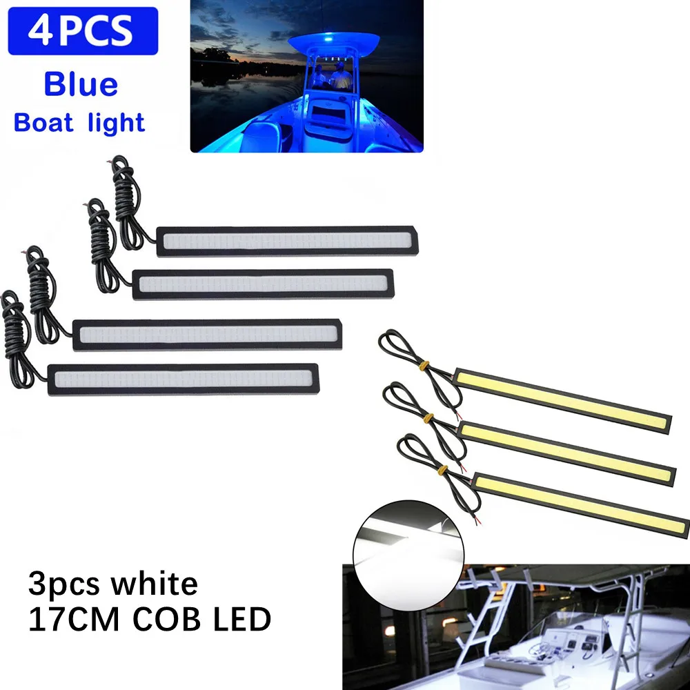 3/4 Marine Grade Large Super Bright 12 Volt Cool White Blue LED Courtesy Lights Cabin Deck Courtesy Light Stern Transom Lights