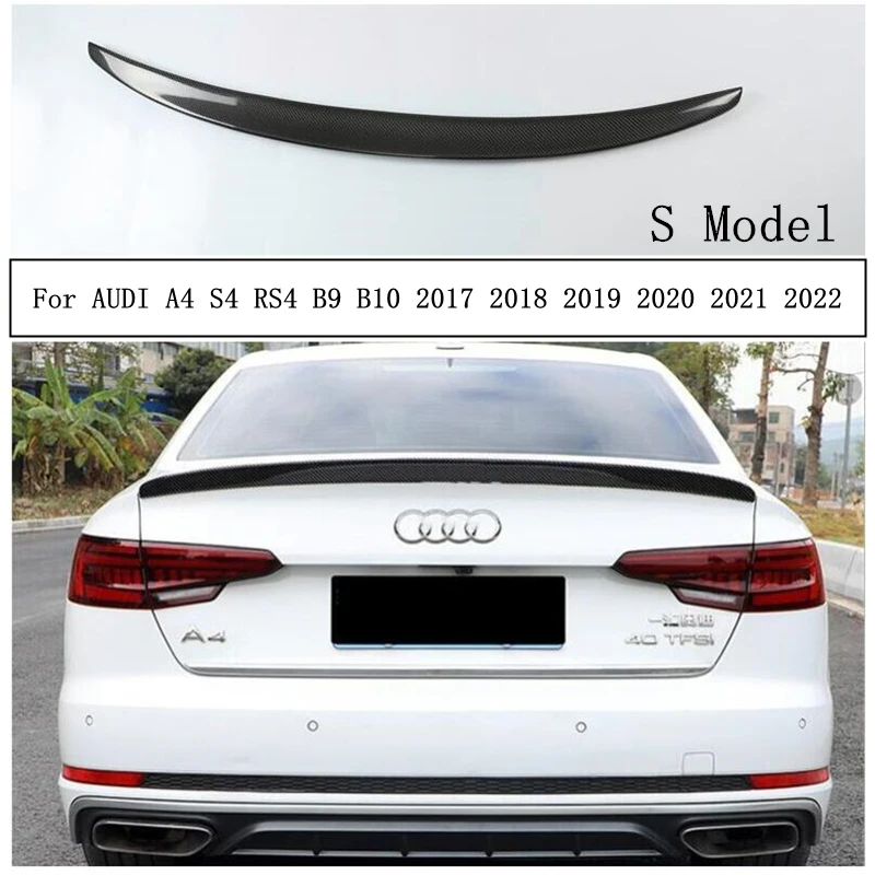 For AUDI A4 S4 RS4 B9 B10 2017 2018 2019 2020 2021 2022 Real Carbon Fiber Spoiler Wing Lip Spoiler High Quality Auto Accessories