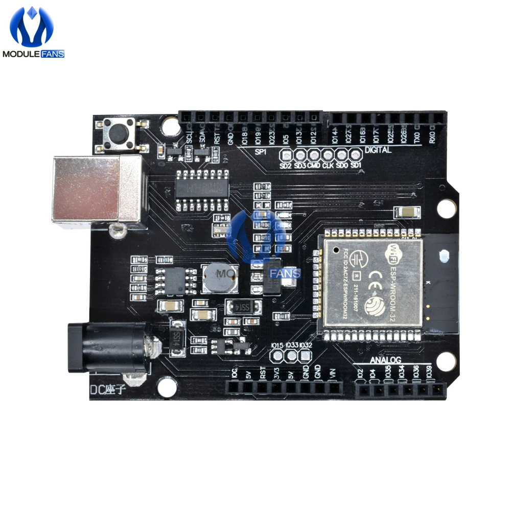 DC 5V-12V ESP32 Development Board For Arduino  R3 Wemos D1 R32 Mini WIFI Wireless Bluetooth CH340 USB Type B Adapter