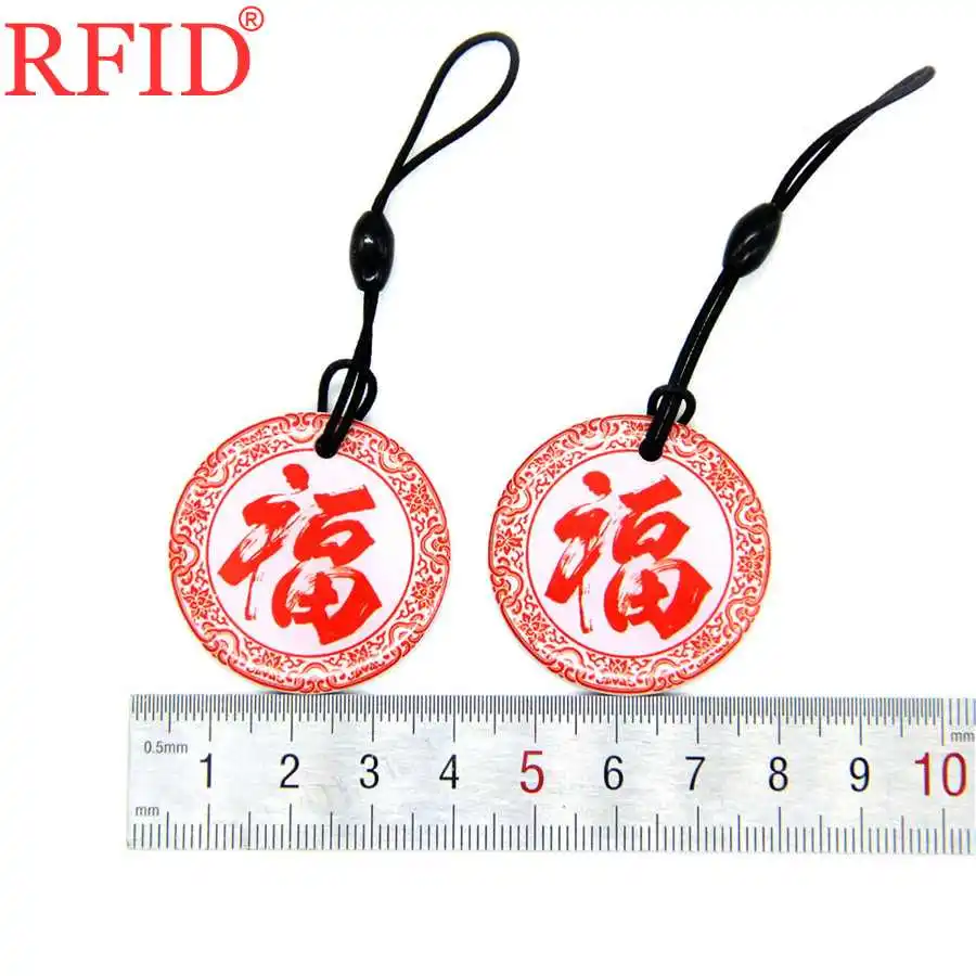 UID S50 1K 13.56Mhz Changeable MF NFC IC Card Dropping Glue Waterproof Circular Keyfob Token Tag Keychain Fast Shipping 1pcs