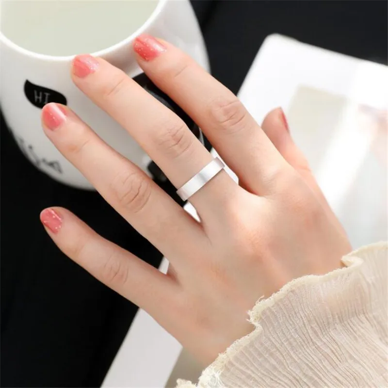 جديد بسيط ومبتكر هندسية أنثى 925 فضة مجوهرات مزاجه نحى الجوف الصليب افتتاح خواتم TYB513