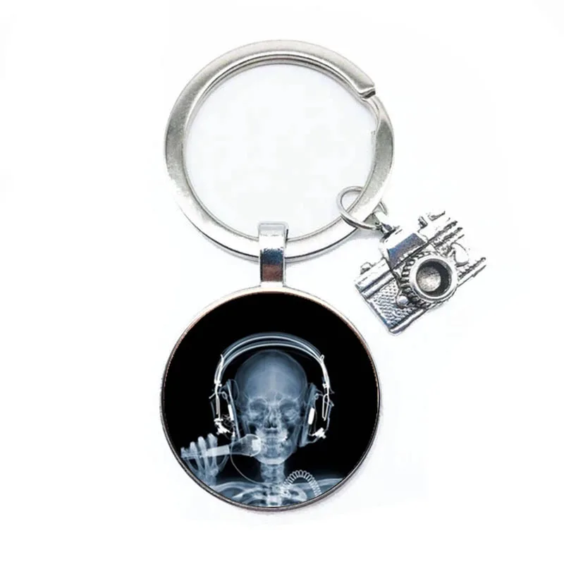 Nurse Keychain Alloy Camera Keychain Jewelry Glass Keychain Gift For Medical Lovers X-Ray Film Keychain Nurse Doctor Gift