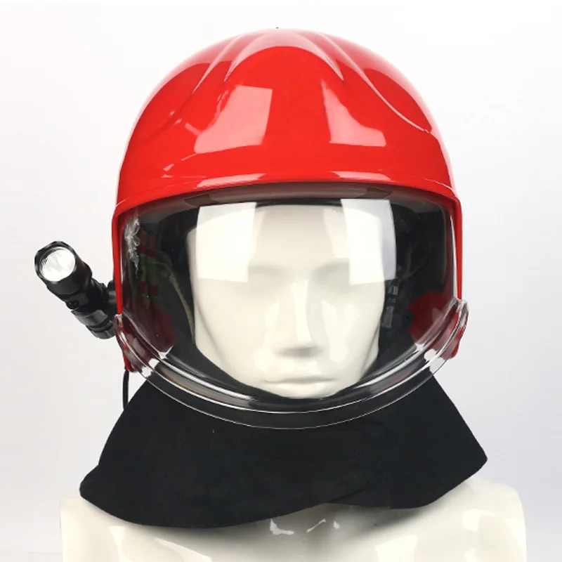 

European Forest Fire Insulation Rescue Crash Helmet Mask Head-Mounted Flashlight Flame Retardant Shawl Safety Casco De Seguridad