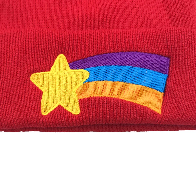 Winter Gravity Falls Same Unisex Knitting Rainbow Beanies Men Women Keep Warm Windproof Ponytail Cold Hats Short Paragraph W80