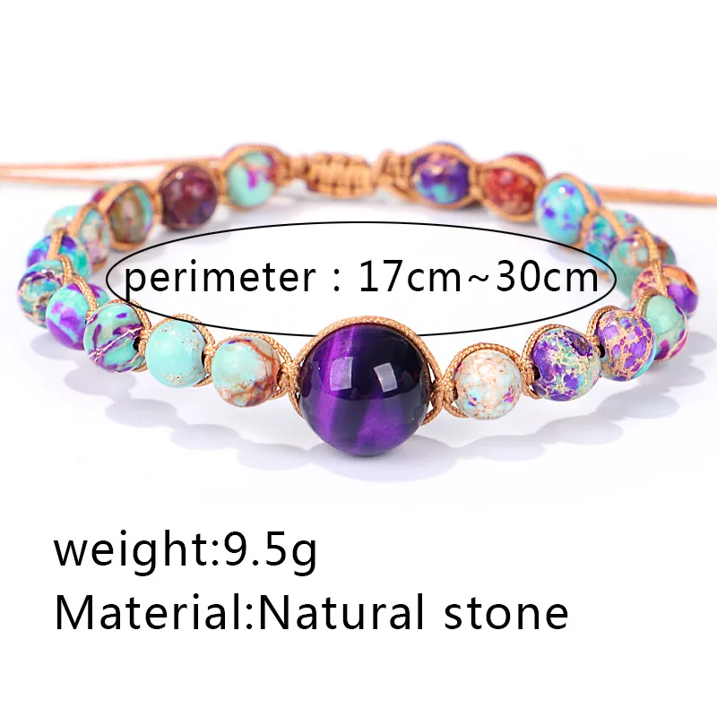 WOOZU Handmade Natural Stone Beads Rope Bracelets For Women Charm Yoga Meditation Thread Bracelet Jewelry Gift