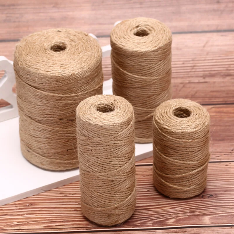 50Meters Natural Vintage Jute Rope Cord String Twine Burlap Ribbon Crafts Sewing DIY Jute Hemp Wedding Party Decoration