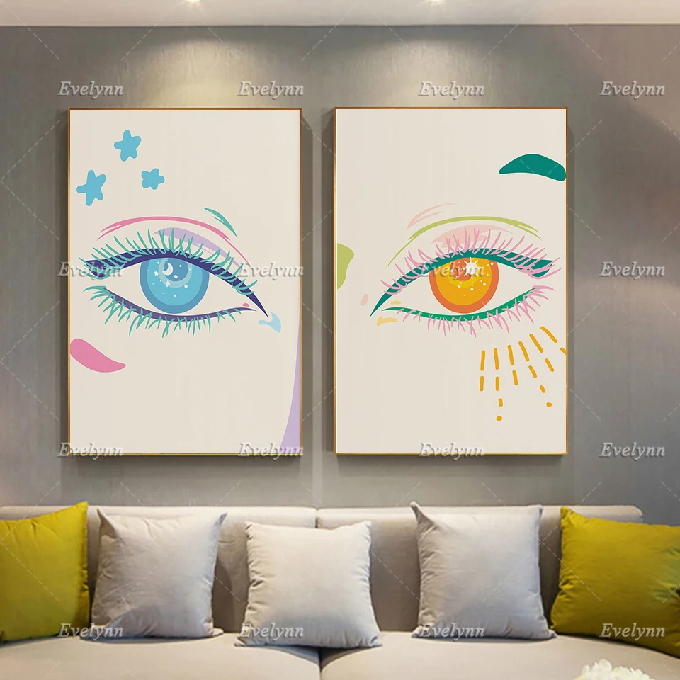 

Eyes Of Sun And Moon Poster / Evil Eye Home Decor Canvas Wall Art Prints Bedroom Decor Canvas Painting Unique Gift