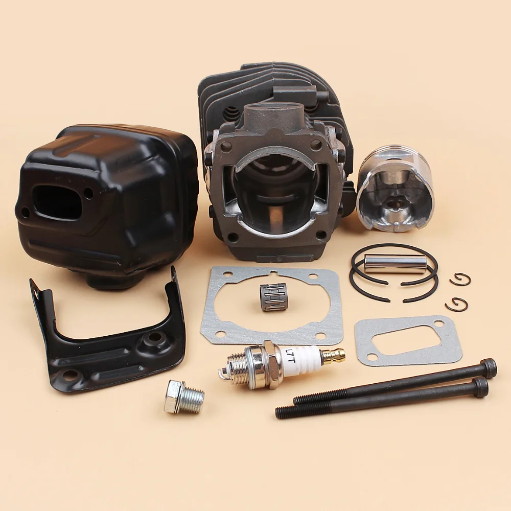 실린더 피스톤 배기 머플러 볼트 모터 세트, Husqvarna 353 340 346 346XP 350 351 345 체인톱 엔진 재건 키트, 45mm
