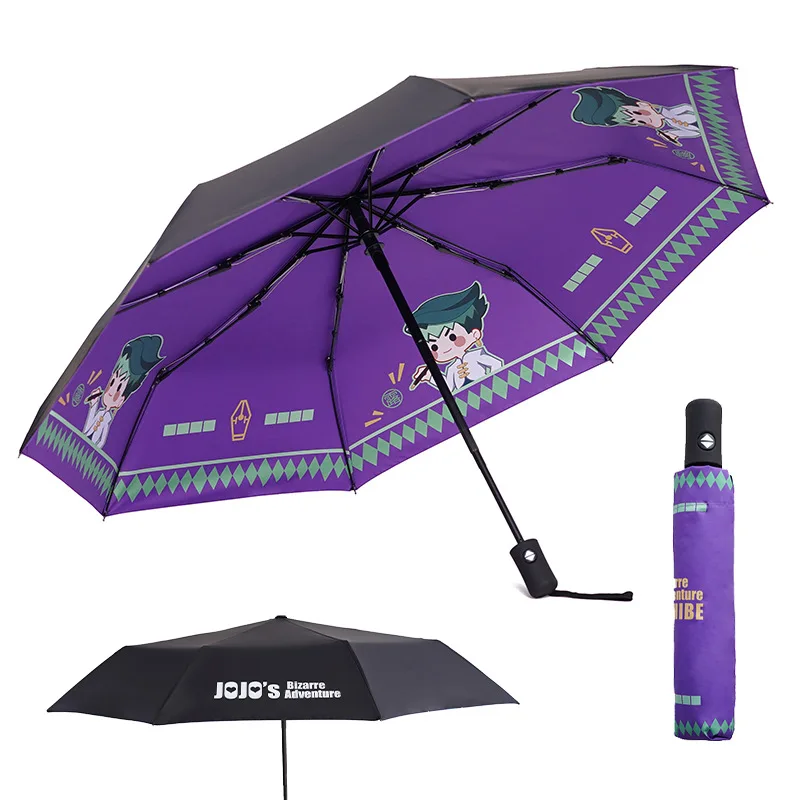 New creative design folding umbrella two-sided printing waterproof umbrella High quality JoJo's Bizarre Adventure Cosplay Prop 5
