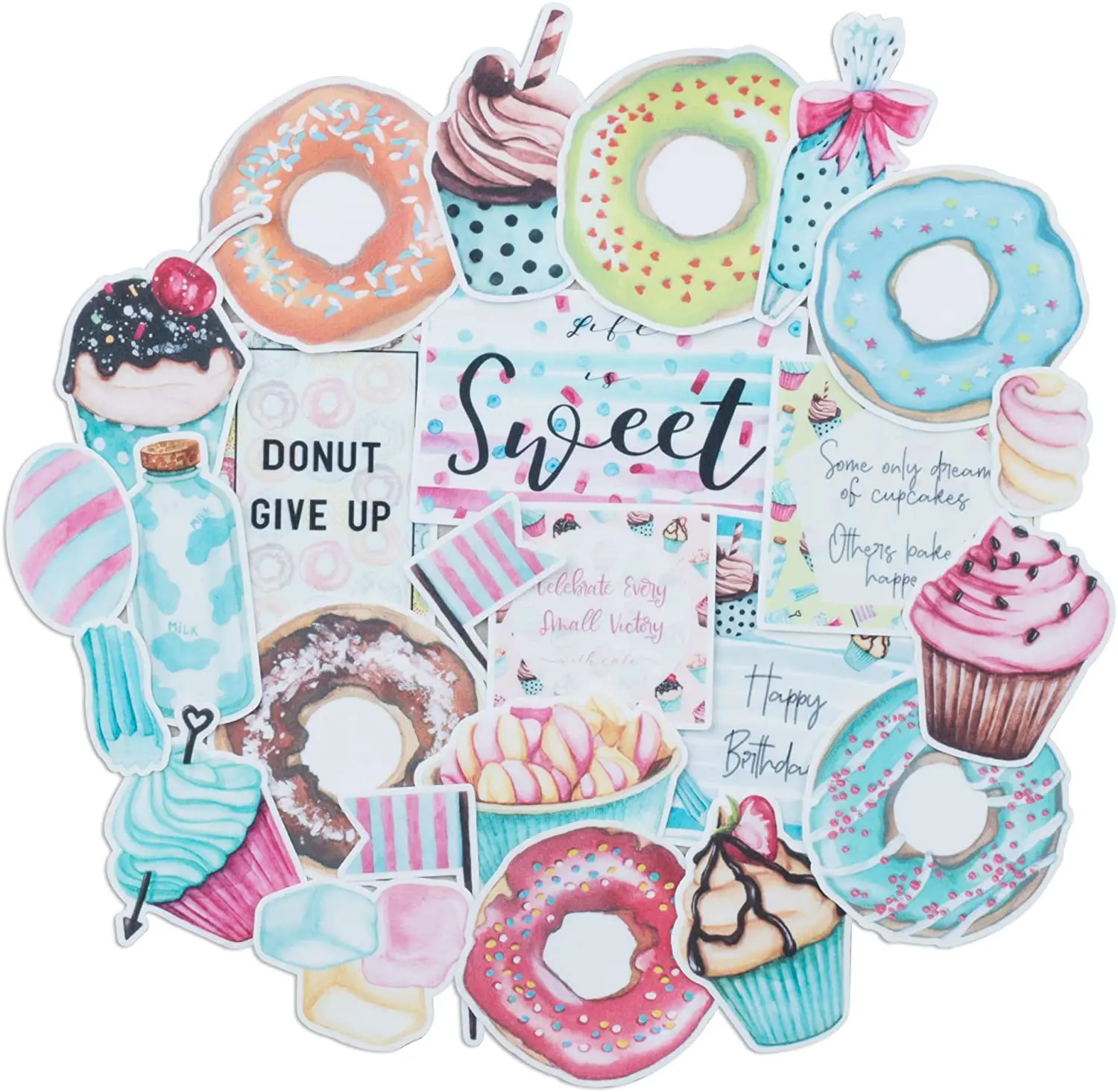 25Pcs Delightful Sweets and Pastry Stickers - Cute and Fun Food-Themed Decals for Journals, Craft, Scrapbook