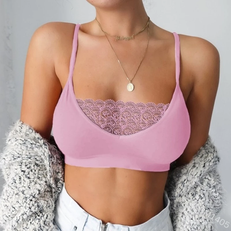 Woman Clothes European and American Hot Models Lace Side Sexy Tube Top See-through Camisole Base Women's Underwear Women's Bra image 4