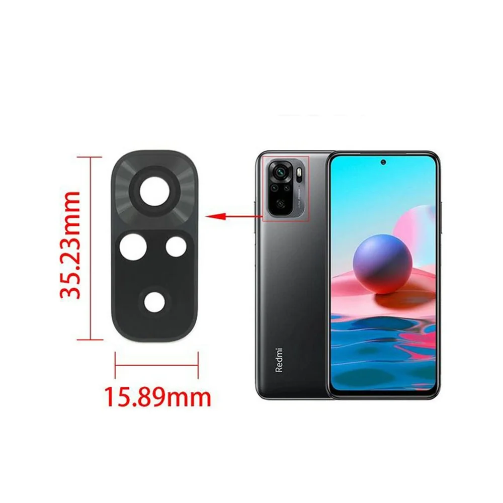 2pcs Rear Camera Glass Lens Cover for Xiaomi Redmi Note 10 / Note 10 Pro / Note 10 5G With Adhesive Sticker