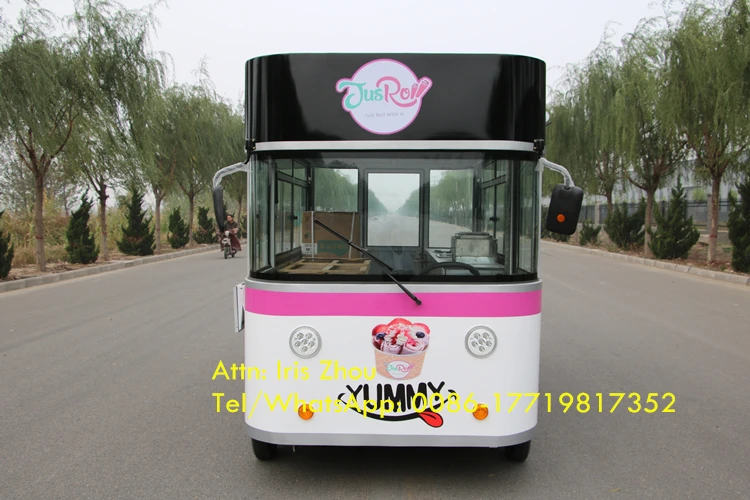 Commercial จีนไฟฟ้ารถบรรทุกอาหารมือถือน้ำแข็งครีมอาหารรถเข็นธุรกิจสำหรับขาย