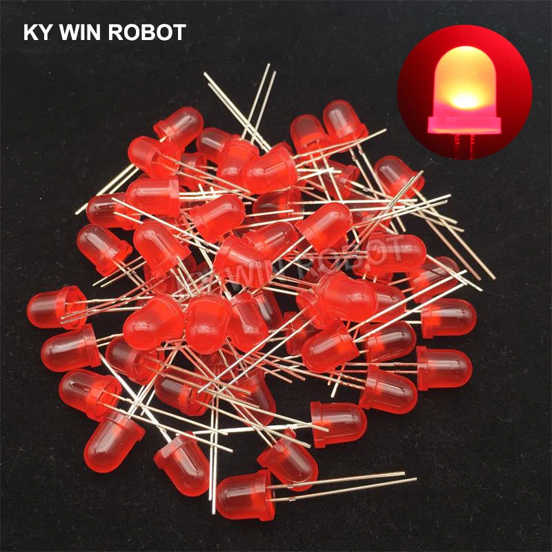 50 Stück 8MM LED-Dioden 8 MM Sortiment-Set Weiß Grün Rot Blau Gelb DIY Leuchtdioden – Detail 5