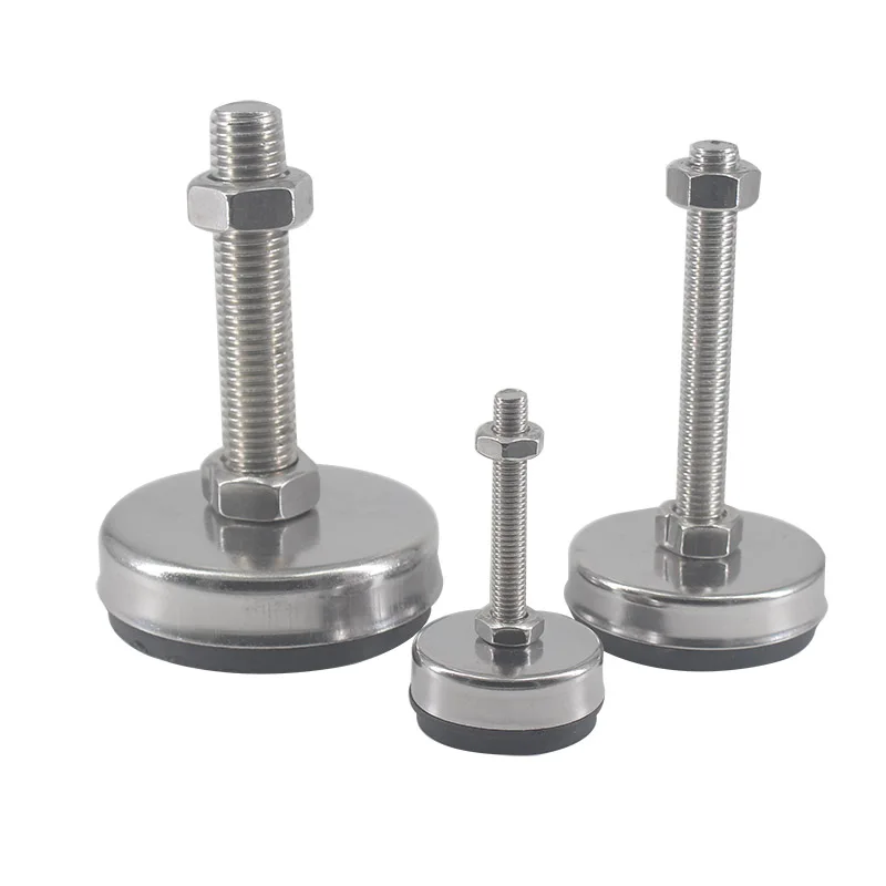 

2pcs Adjustable Foot Cups M12/M14/M16 Thread Articulated Feet 65mm Stainless Steel Base Heavy Loading Leveling Foot