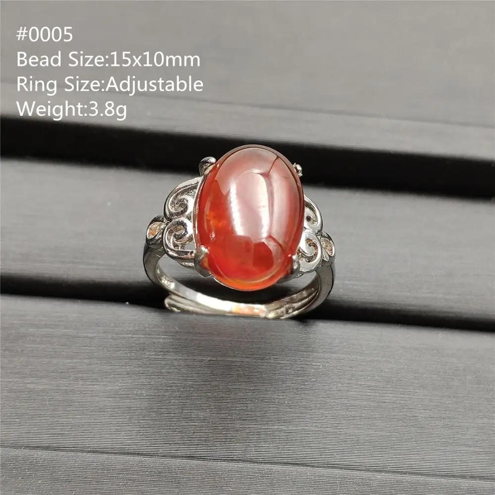 Natural Orange Red Garnet Adjustable Ring 14x10mm 925 Sterling Silver Woman Garnet Ring Jewelry AAAAA