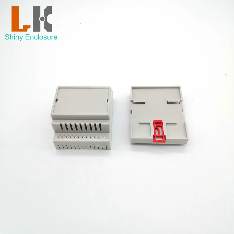 LK-DR10 Wall Mount Plastic Din Rail Project Box Electronics Enclosure with Fan Junction Box 85x70x62mm