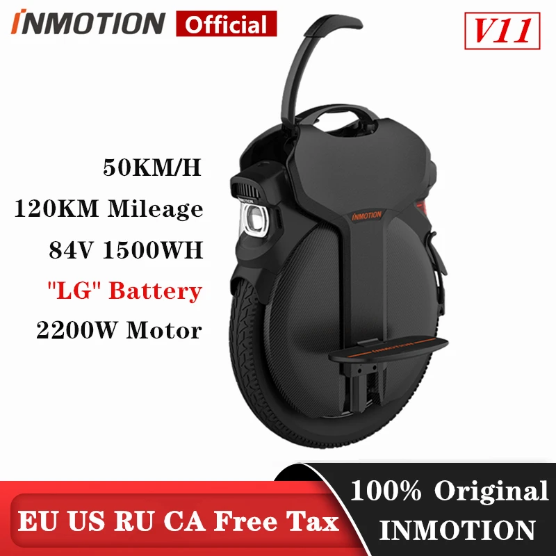 Original INMOTION V11 Electric Unicycle One Wheel Scooter Air suspension 84V 2200W 1500wh Build-in Handle Monowheel Hoverboard