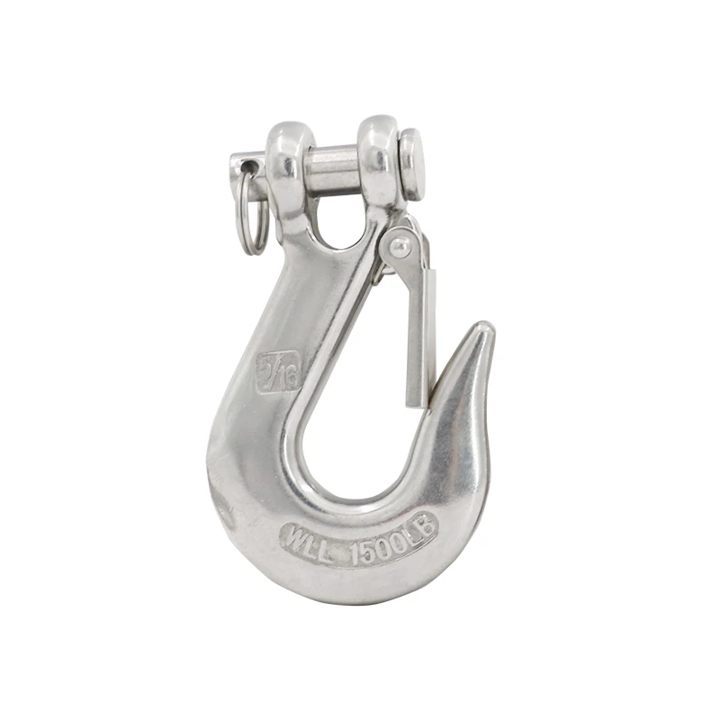 HQ 1500-3000LBS Heavy Duty American Standard Stainless Steel 304 Hoist Cargo Lifting Chain Claw Hook with Latch