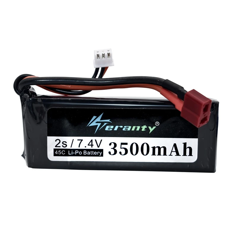 Original Wltoys 144001 2s 7.4 V 3500mAh rechargable Lipo battery and USB Charger for Wltoys 1/14 144001 RC car boat Lipo battery