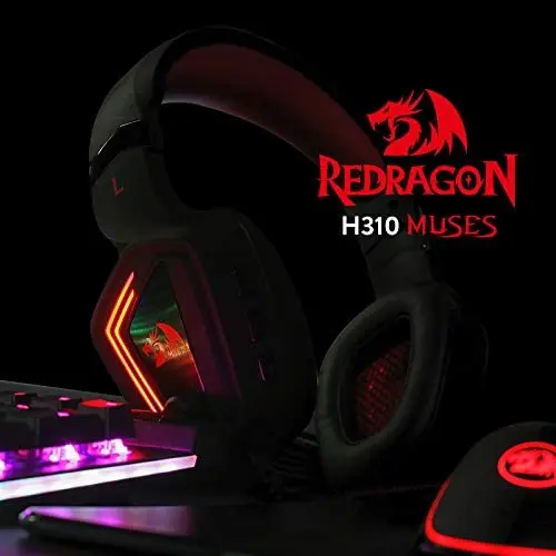 Imagem -06 - Gaming Headconjunto Cabo Musas 7.1 Surround Sound Controle de Volume Compatível com pc Ps4 Ps4 Nintendo Switch Reddragon-h310