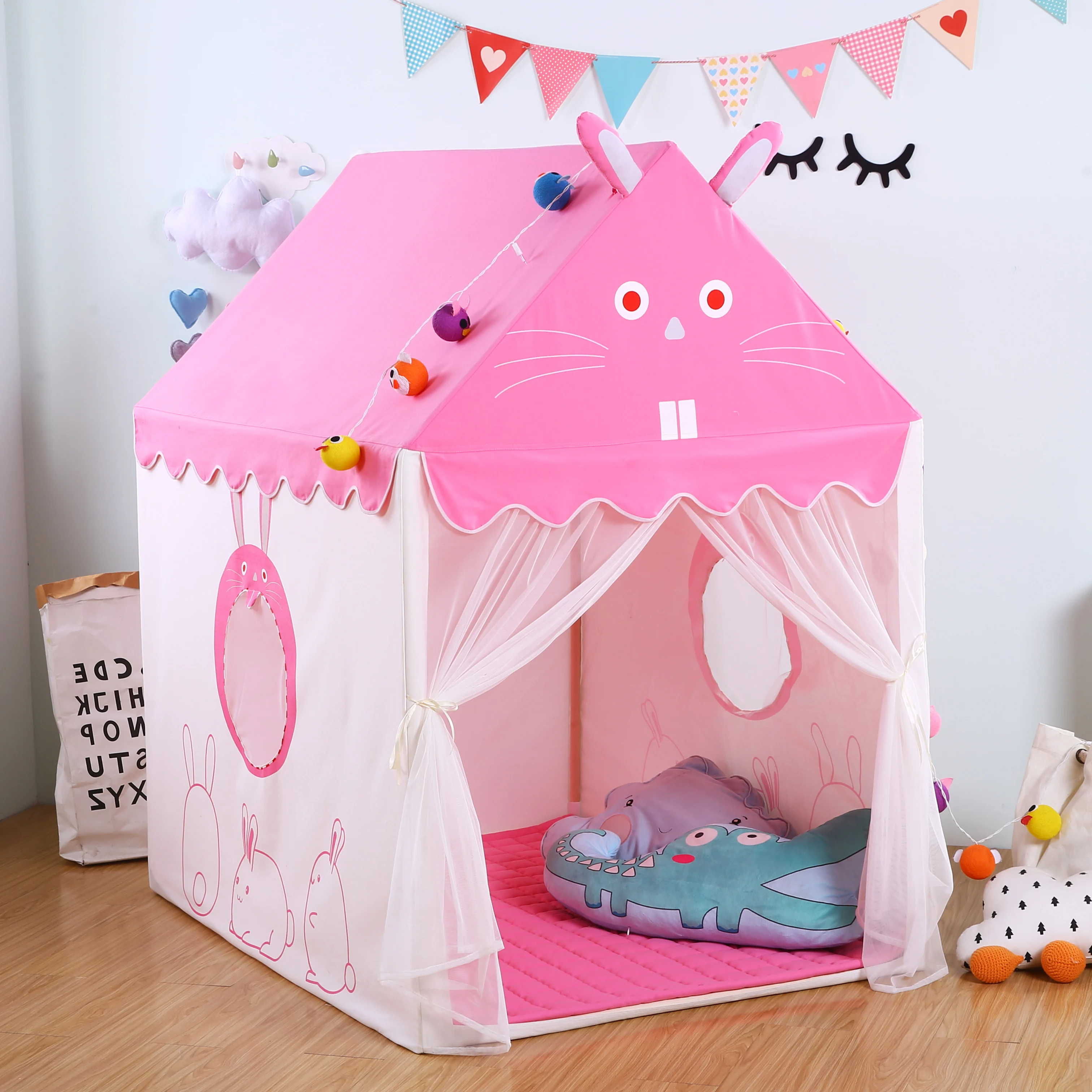 Portable Play Kids Tent Animal Giraffe Rabbit Dinosaur Tiger tent Children Indoor Outdoor Ocean Ball game tent Castle Room House