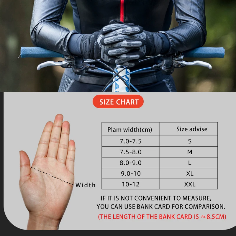 ROCKBROS Cycling gloves SBR 6mm Thickened Pad Shockproof Breathable GEL Bike Gloves Men Women Full Finger Sport MTB Gloves