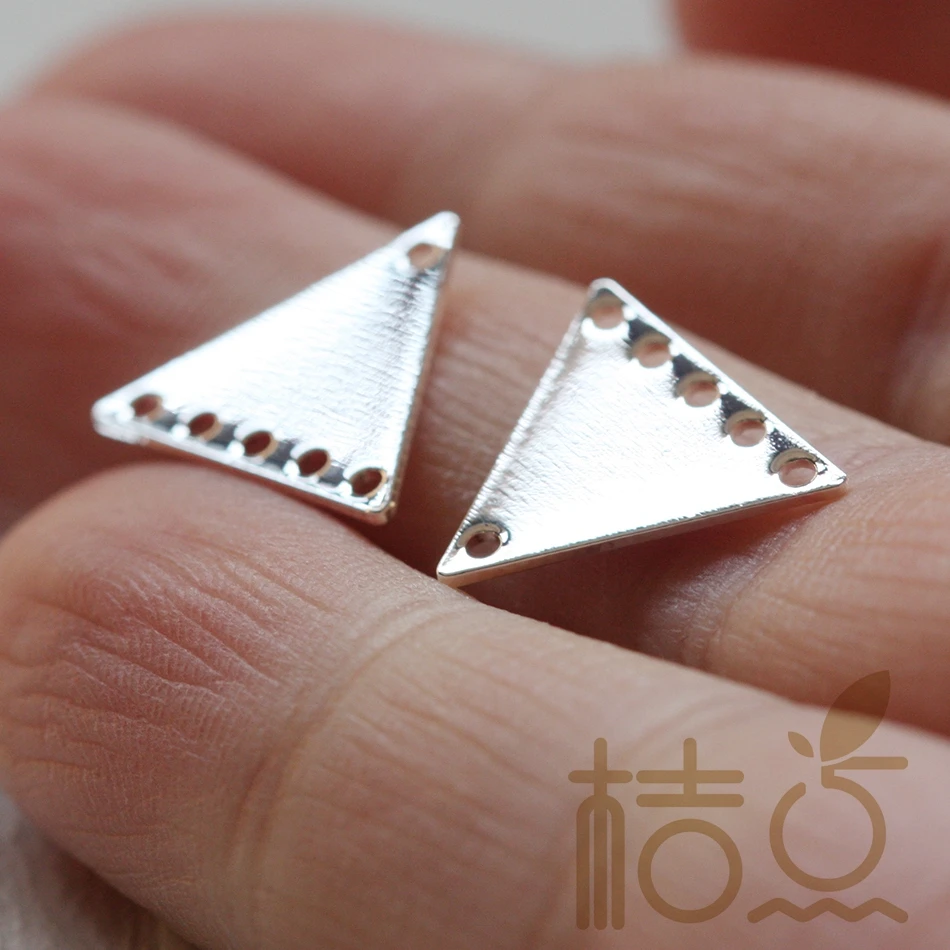 Solid Brass Triangle Charm with 6 Holes - 14.5x13mm (3797C)