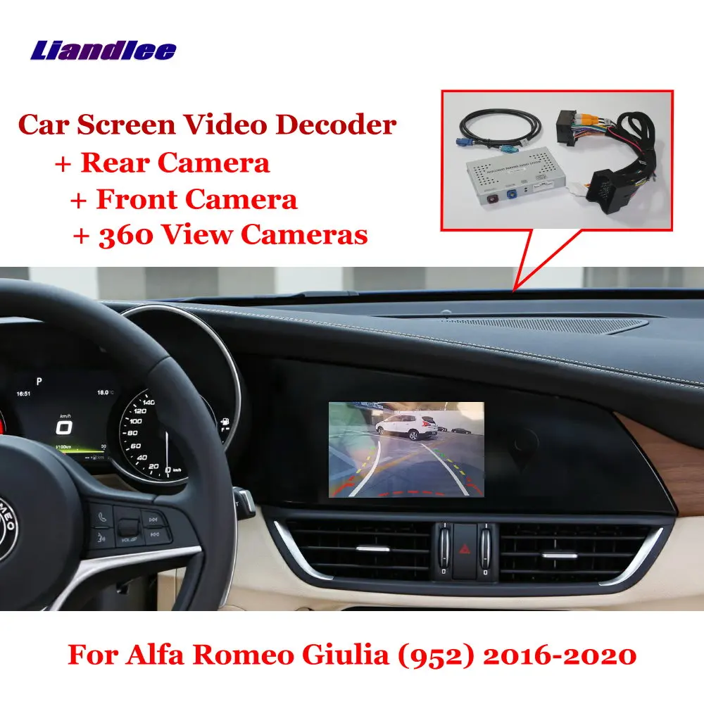 

For Alfa Romeo Giulia 952 2015-2022 Car HD Video Decoder Box Back View Reverse Image Canbus Rear Front DVR 360 Camera