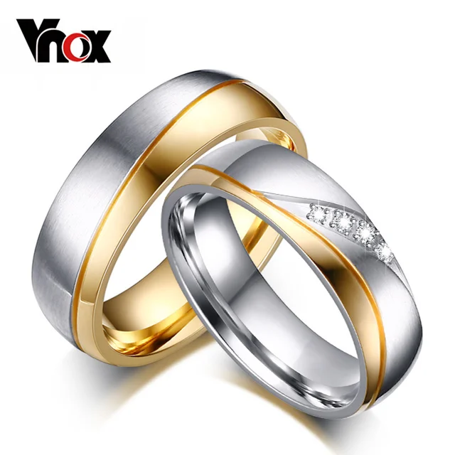 93314-fcf056.jpg Vnox Rings For Women Man Wedding Ring Gold Color 316L Stainless Steel Promise Couple Jewelry
