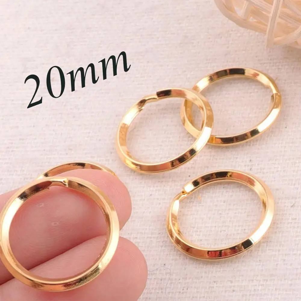 20mm Gold Horn ring chain ring,30 pcs Split Rings Key Ring chain leather key ring key chain key ring,key chains key fob