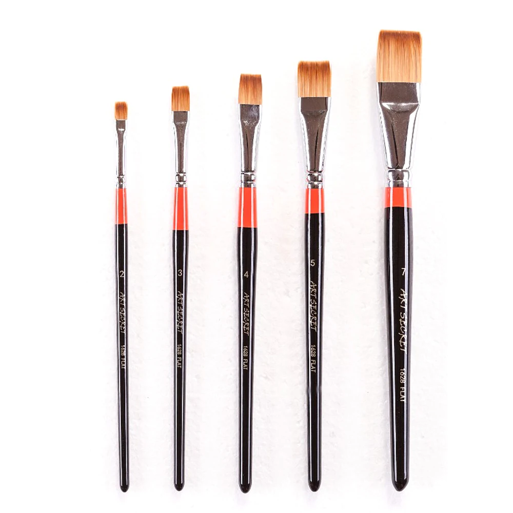 

ArtSecret High Quality Acrylic&Oil Brush No.1628F Flat Synthetic Hair Wooden Handle Art Supplies Stationery