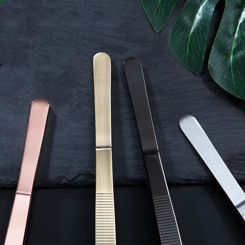 Stainless Steel Kitchen & Bar Tweezer Food Tongs Kitchen Cooking Medical Tweezer Copper/Gold/Black Plated Bar Tool