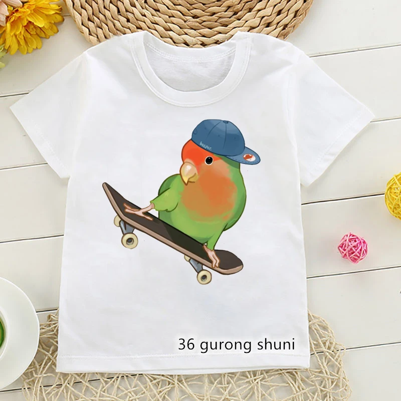 T-shirt for boys/girls funny bird love scooter graphic kids tshirt  casual boys/girls all-suitable clothes toddler baby tshirt