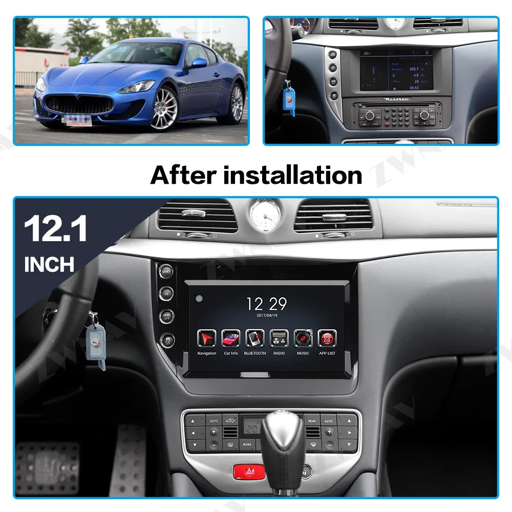 For Maserati GT/GC GranTurismo 2007-2017 LCD Android 9.0 Air Conditioning Touchpad Car Multimedia Player GPS Auto Stereo Radio