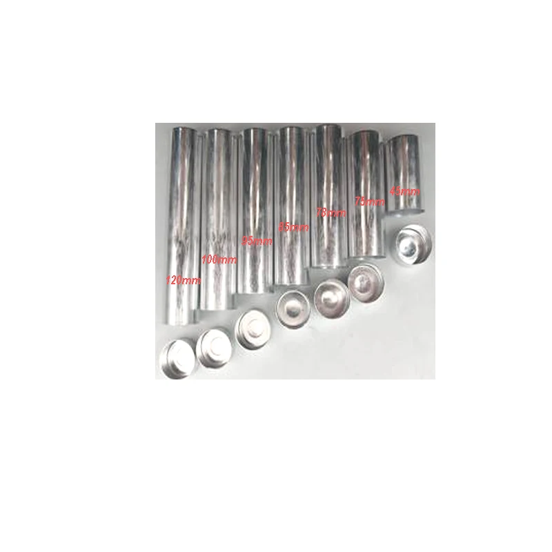 Dental Lab Empty Aluminum Cartridge With Caps For Flexible Beads Denture Inject Acrylic Work Diameter 25.5mm 5 Length