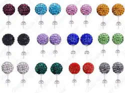 Mixed White 10MM Multicolour Micro Disco Ball    Earrings Woen   Stud Earrings Jewelry Rhinestone gfgt3 crystal