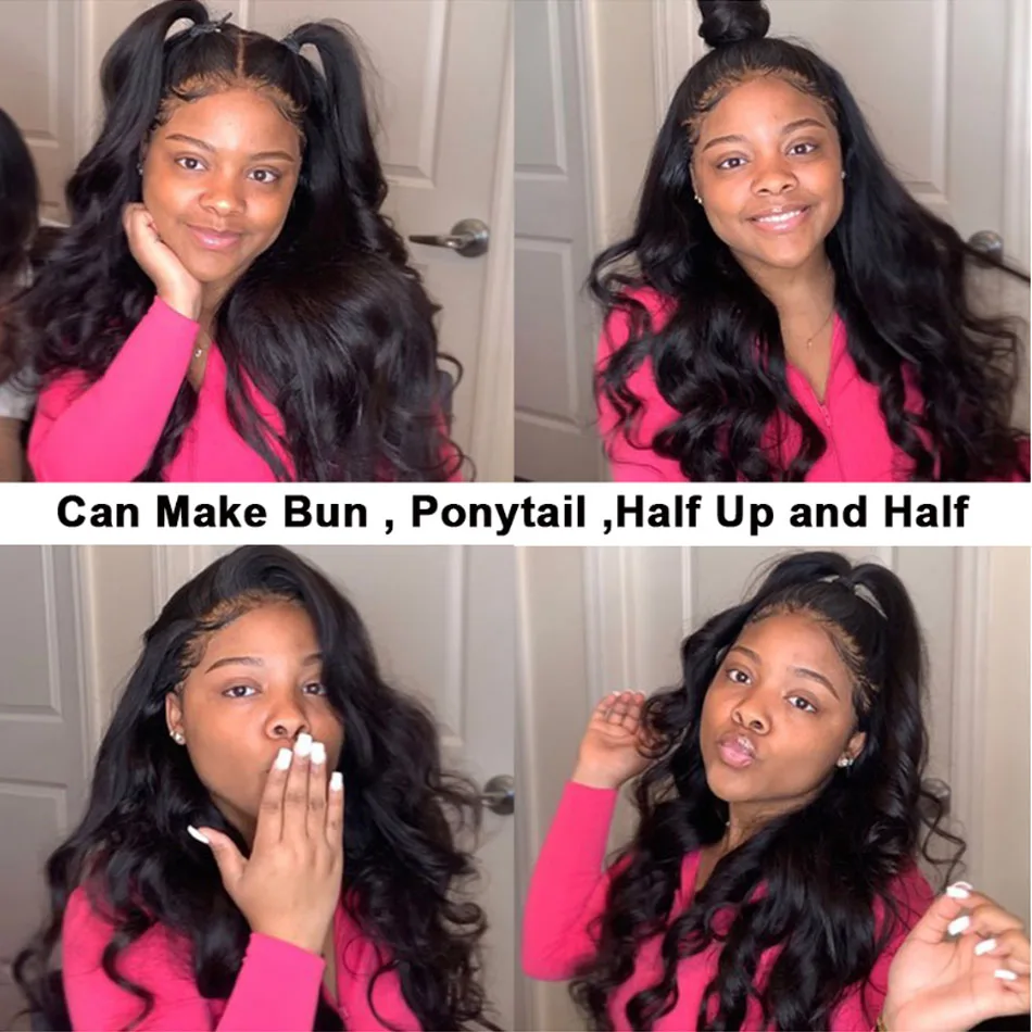 Body Wave 4X4 Lace Closure Wig 100% virgin Cheap human hair Wigs Pre Plucked Malaysian Bresiliens Cheveux Humain Loose Deep Wave