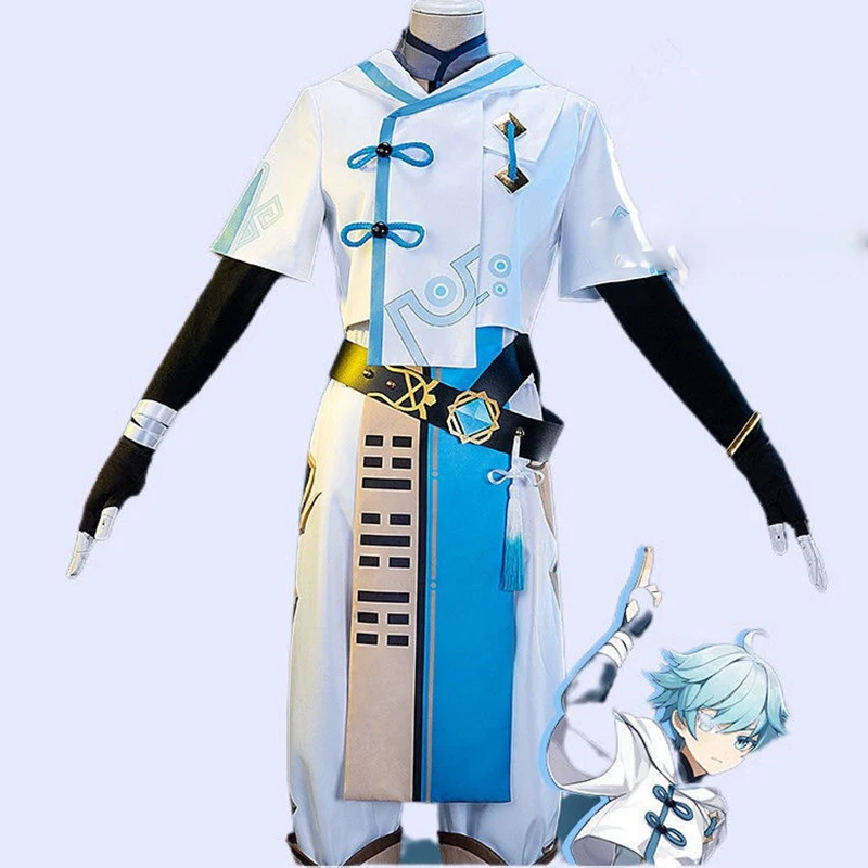 

Game Genshin Impact Chongyun Cosplay Costume Fashion Combat Uniform Unisex Halloween Party Role Play Clothing Custom-Make Any