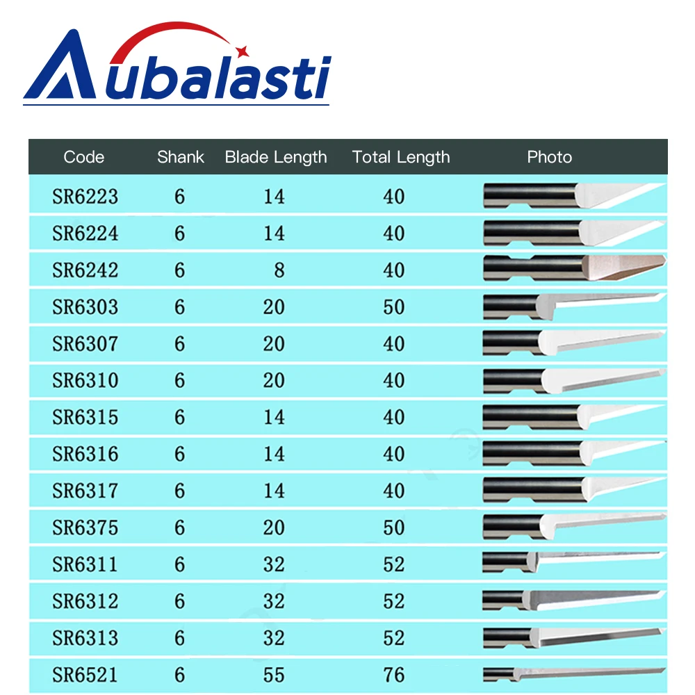 Aubalasti ESKO Single Edge okrągły trzpień 6mm ostrza oscylacyjne wibracyjne ostrze noża stal wolframowa ostrze do maszyny ESKO CNC