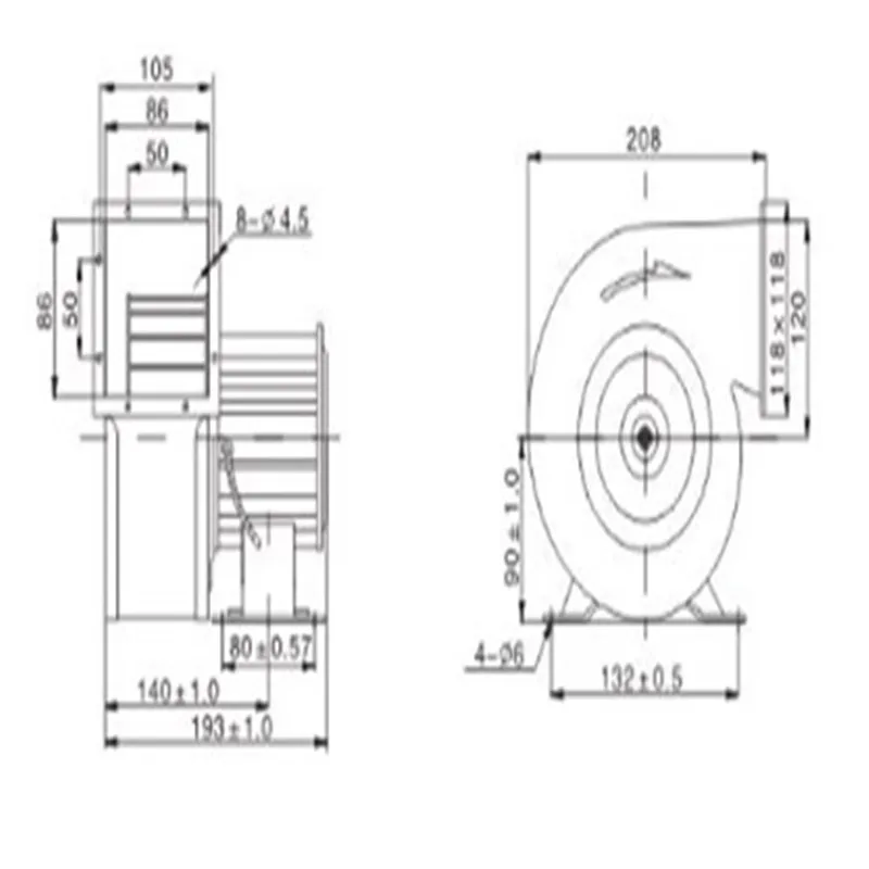 320W 1.52A FAN dust exhaust electric blower Inflatable model industry centrifugal blower air blower 150FLJ7 220V