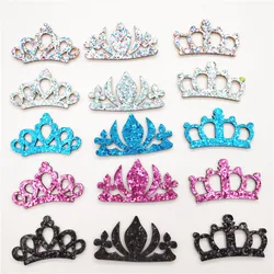 100pcs/lot glitter crown padded Appliques decoration for Children Headwear Hair clip Accessories and Garment Accessories