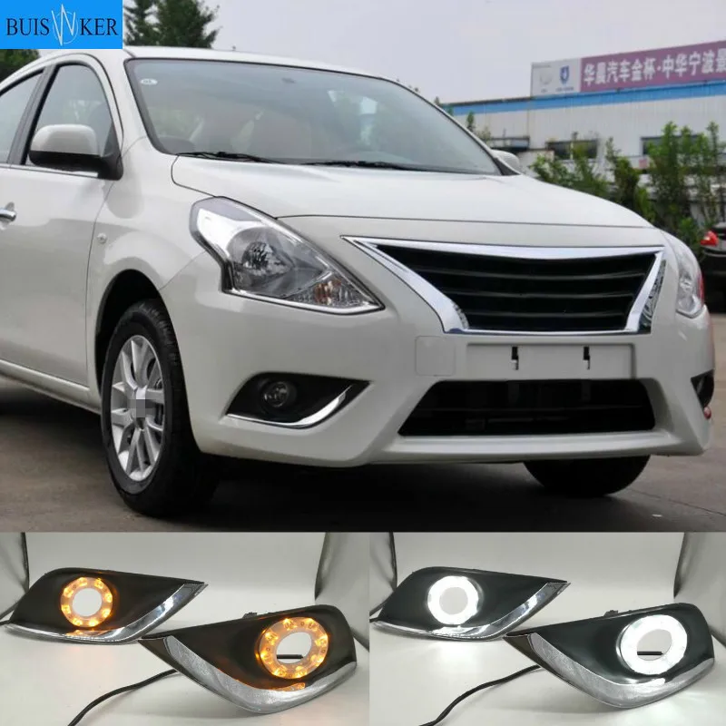 

LED DRL Daytime Running Lights Daylight Fog Head Lamp For Nissan Almera Latio Sunny Versa 2014 2015 2016 2017 2018