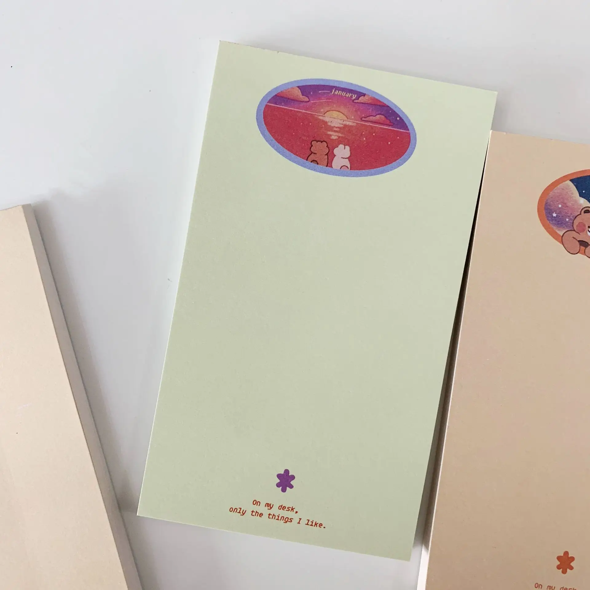 Ins Cartoon Cute Bear Rabbit Memo Pad 50 Sheets Simple Style Student Portable Learning Note Message Paper School Stationery