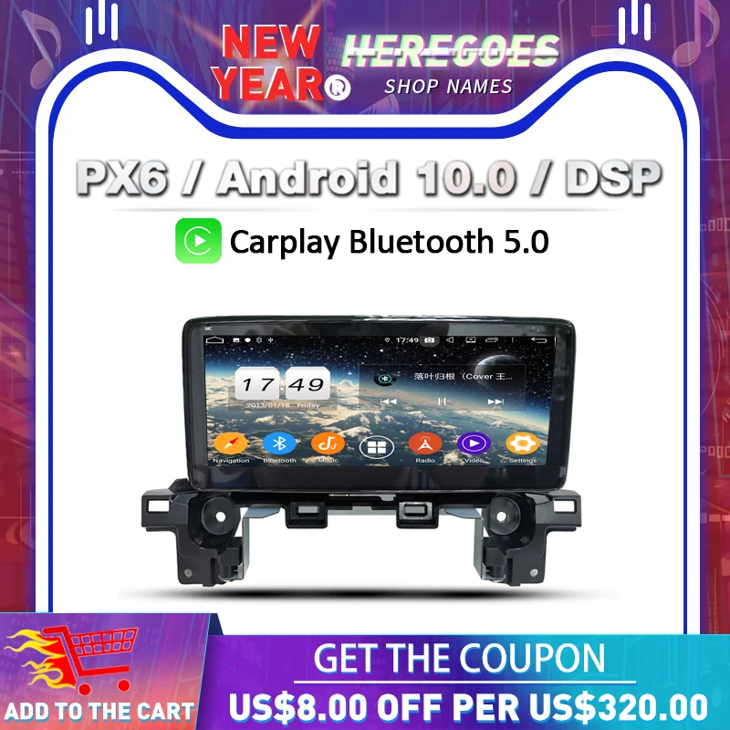 Carplay PX6 DSP Android 11 Car DVD Player For Mazda CX-5 CX5 2017 2018 2019 Navigation GPS Bluetooth Multimedia Stereo Radio