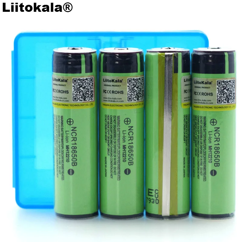 Liitokala-Placa de protección de litio, 4 piezas, 2022, 18650 V, 3,7 mah, NCR18650B, adecuado para batería de linterna