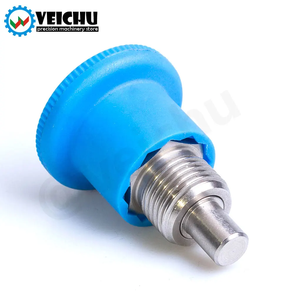 VCN218 Neue Blau Kunststoff Knopf Dübel Edelstahl Mini Rastbolzen Mit Rest Position