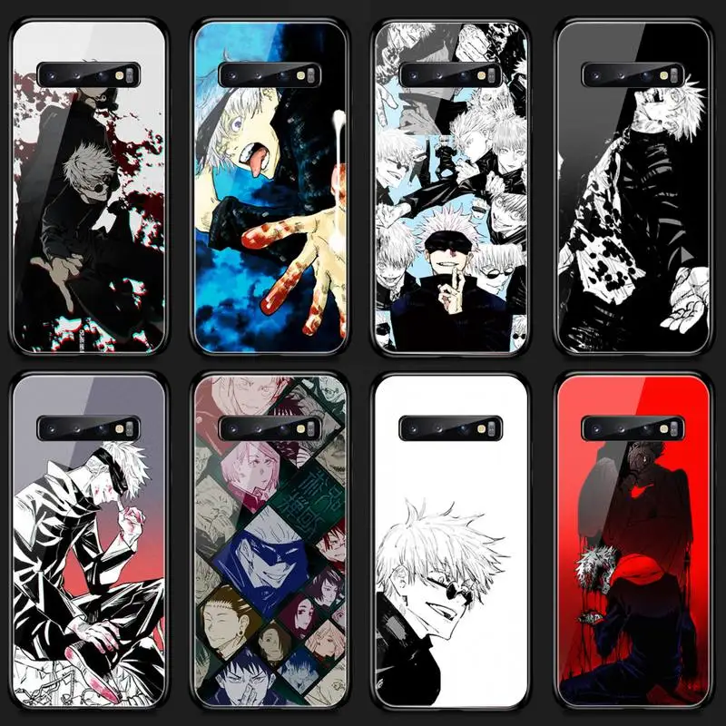 Jujutsu Kaisen Satoru Gojo Anime Phone Case Tempered Glass For Samsung S20 Plus S7 S8 S9 S10E Plus Note 8 9 10 Plus A7 2018