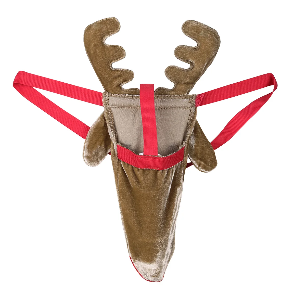 Men's Reindeer Bulge Pouch Penis Sheath Christmas Underwear Sexy Costume Festival Rave Xmas Party Funny G-String Thongs for Male