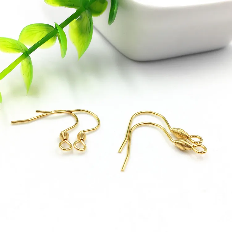 10Pcs/Bag The Latest Fashion Stainless Steel Spring Fish Thread Ear Hook Earrings Accessories